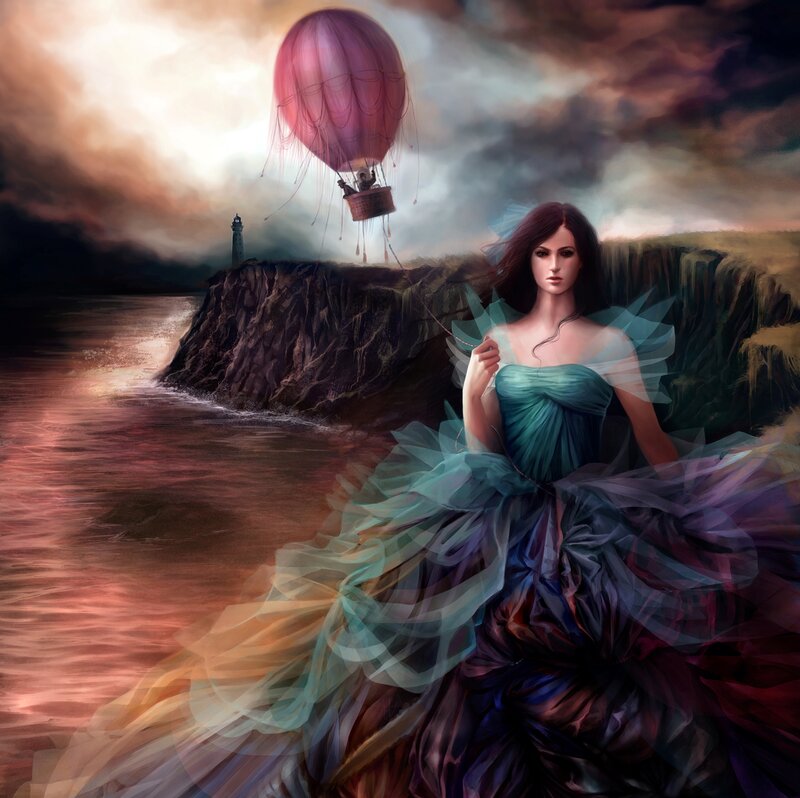 Woman in a Gown — Teal