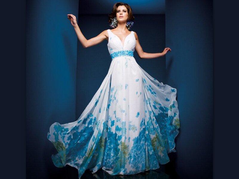 Woman in a Gown — White, Dramatic
