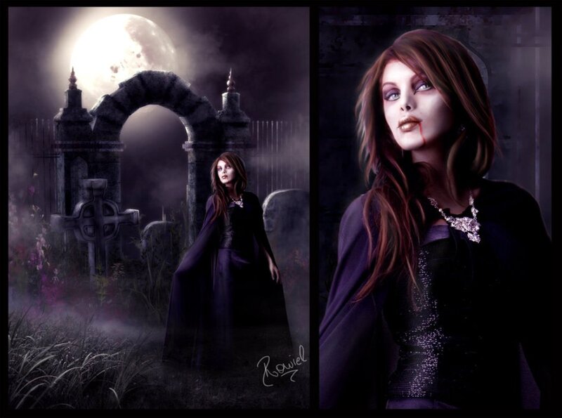 Woman in a Graveyard — Purple