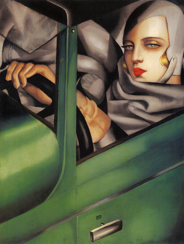 Woman in a Green Car