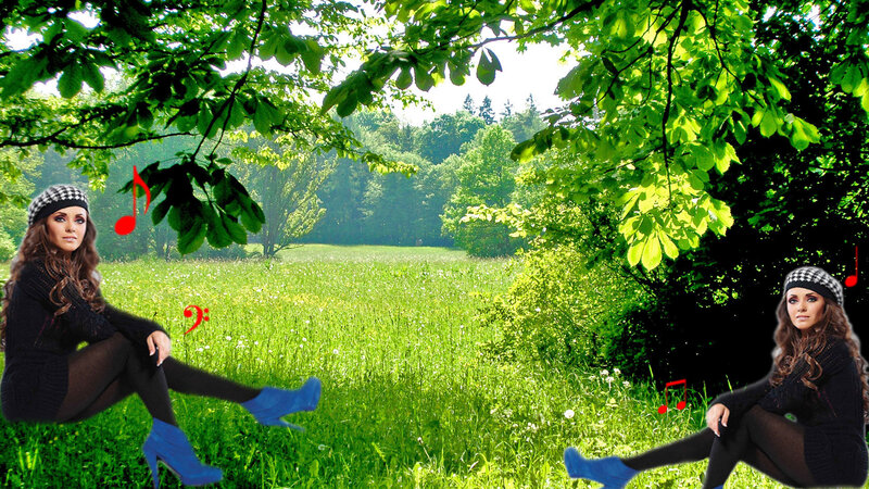 Woman in a green field