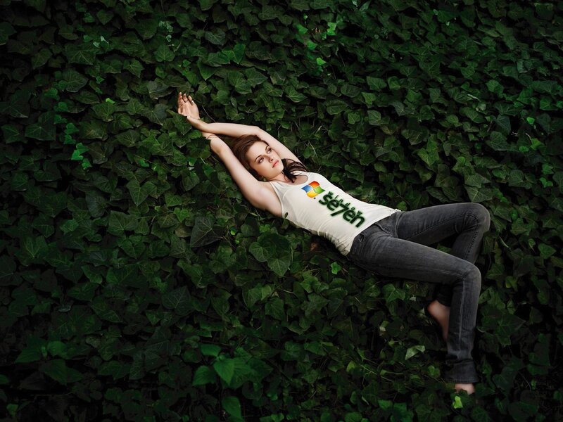 Woman in a green field