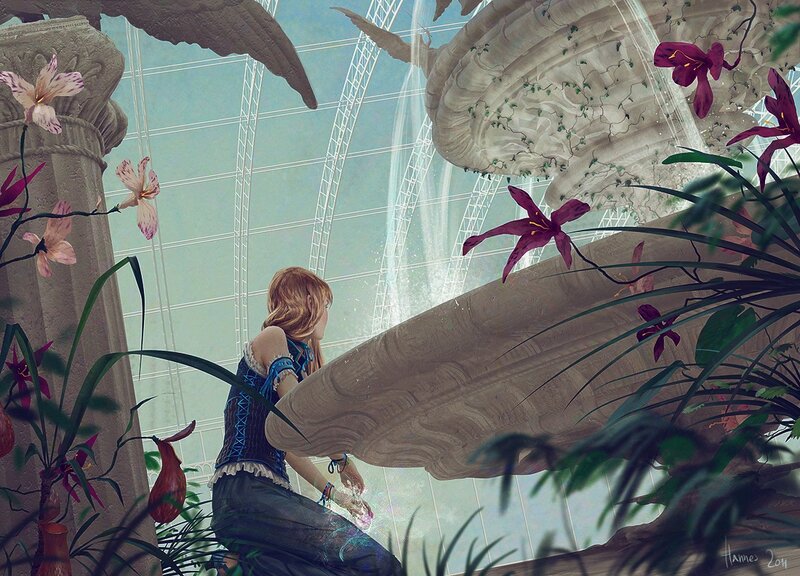 Woman in a Greenhouse — Green