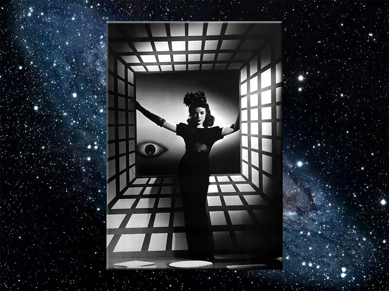 Woman in a Grid Room