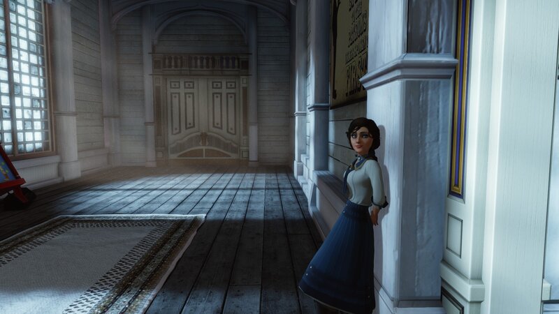 woman in a hallway