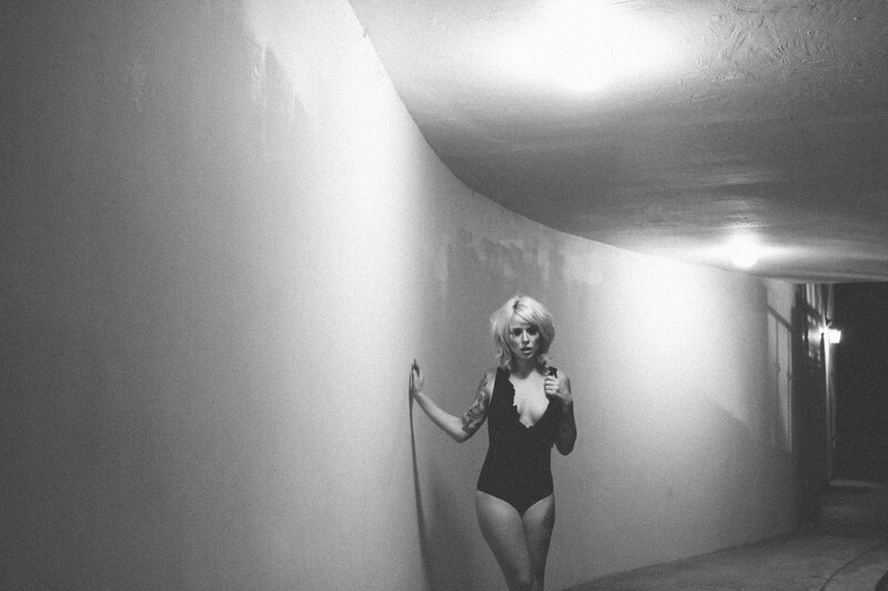 woman in a hallway