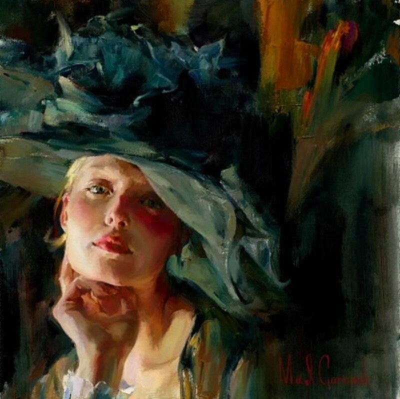 Woman in a Hat — Green