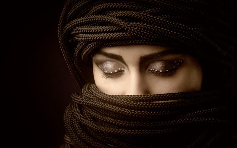 woman in a headscarf