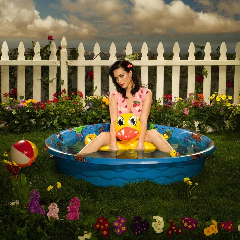Woman in a kiddie pool
