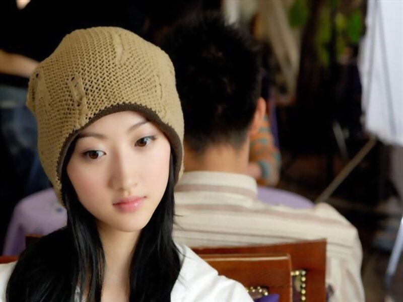 woman in a knit hat
