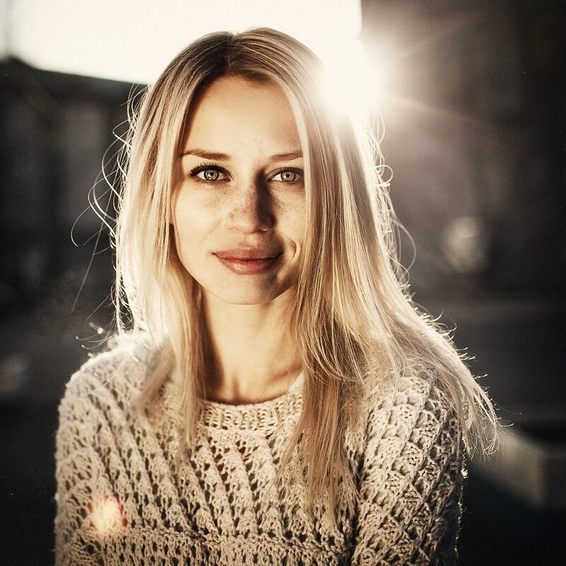 woman in a knit sweater