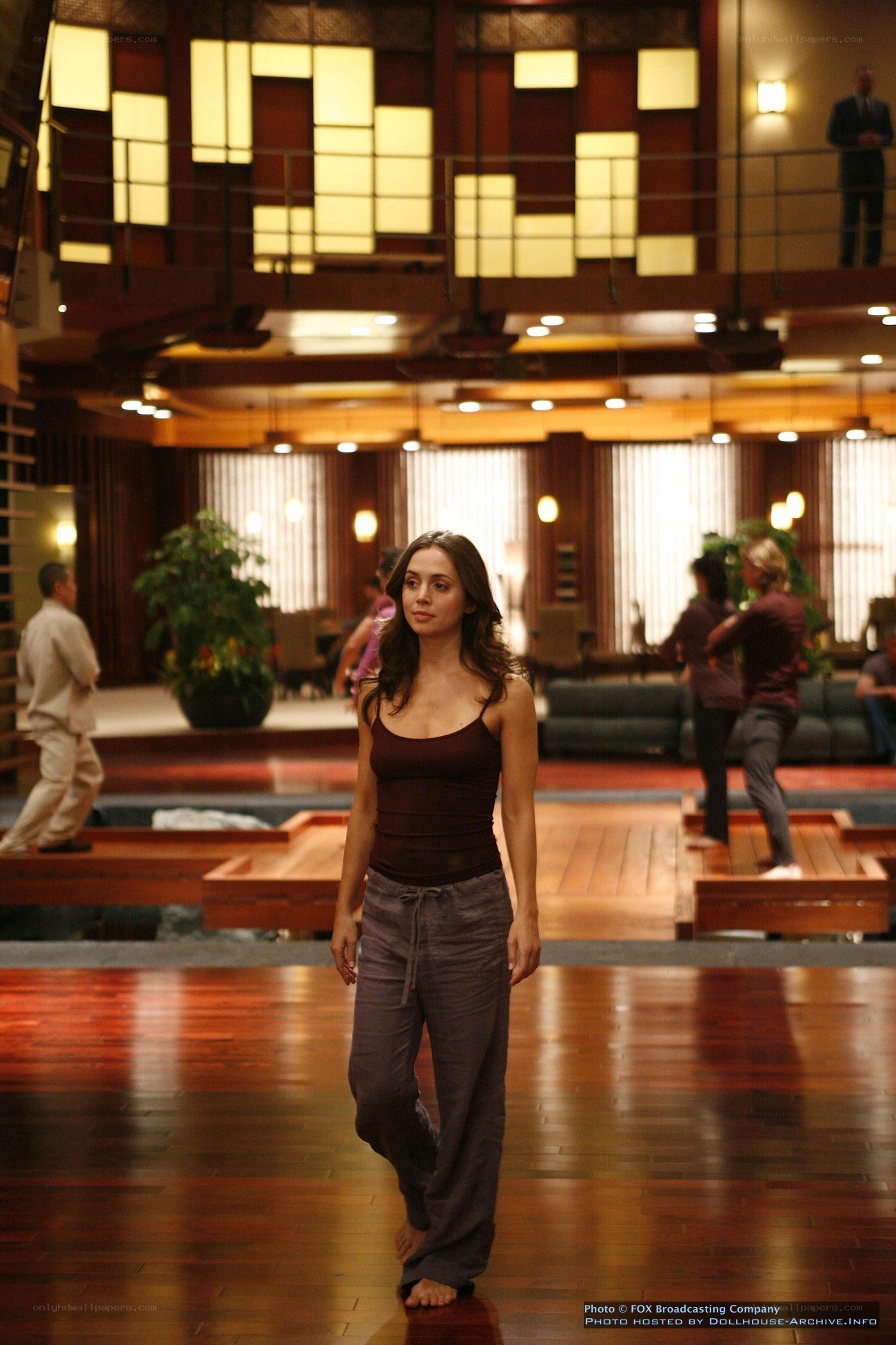 woman in a large room