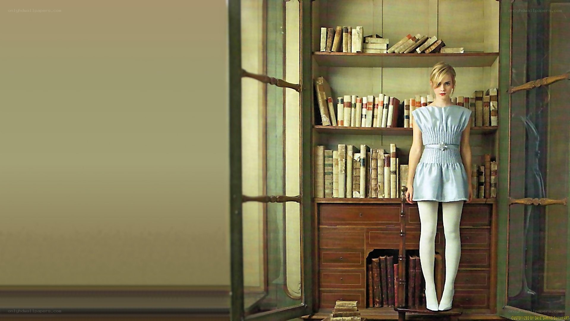 woman in a library