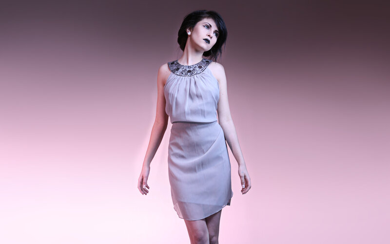 woman in a light dress