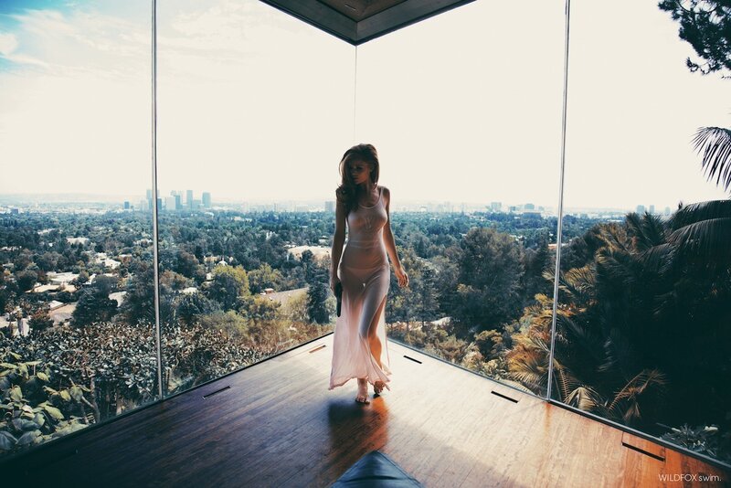 Woman in a Long Dress — Brown, Serene, Afternoon