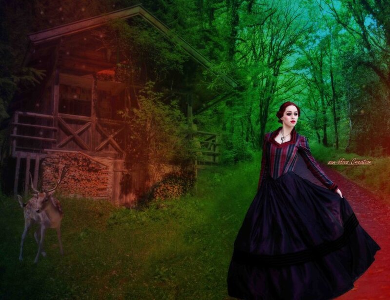 Woman in a Long Dress — Green, Dramatic