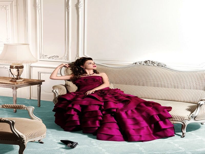 Woman in a Magenta Gown
