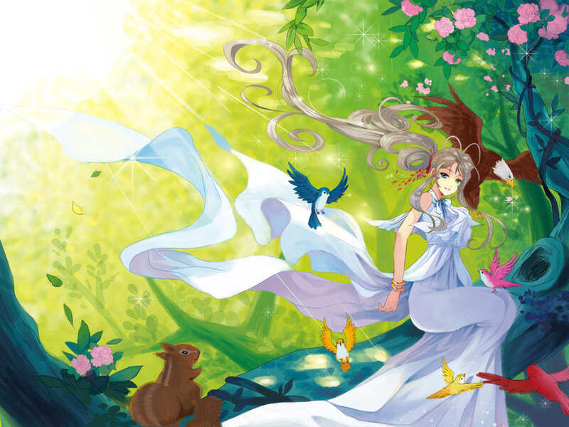 woman in a magical forest