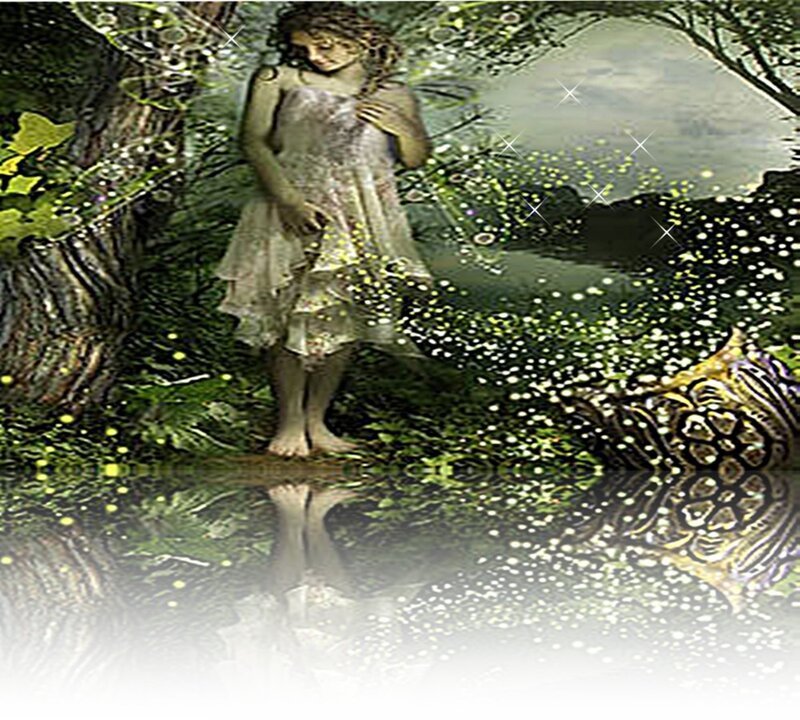 woman in a magical forest