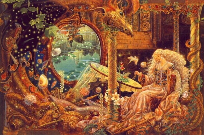 woman in a magical room
