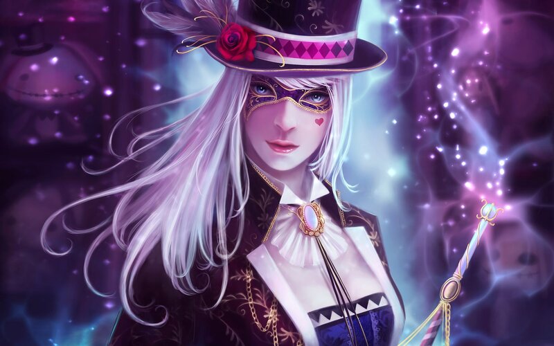 woman in a masquerade costume