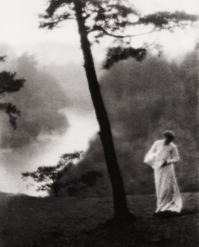 Woman in a misty forest