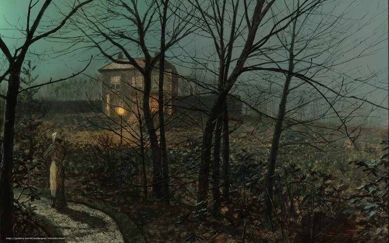 Woman in a misty forest