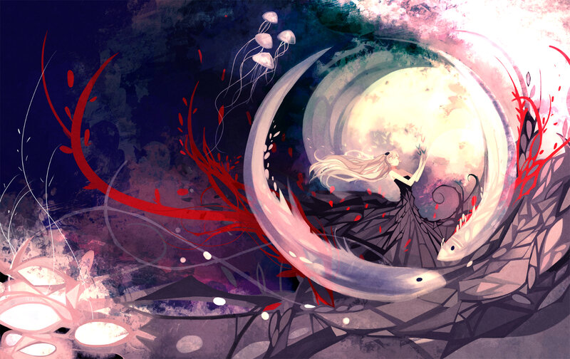 Woman in a Moonlit Vortex