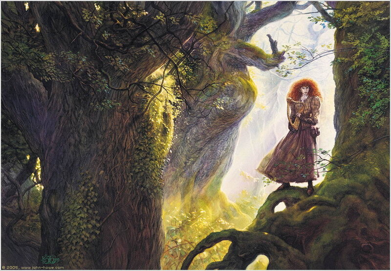 Woman in a mystical forest