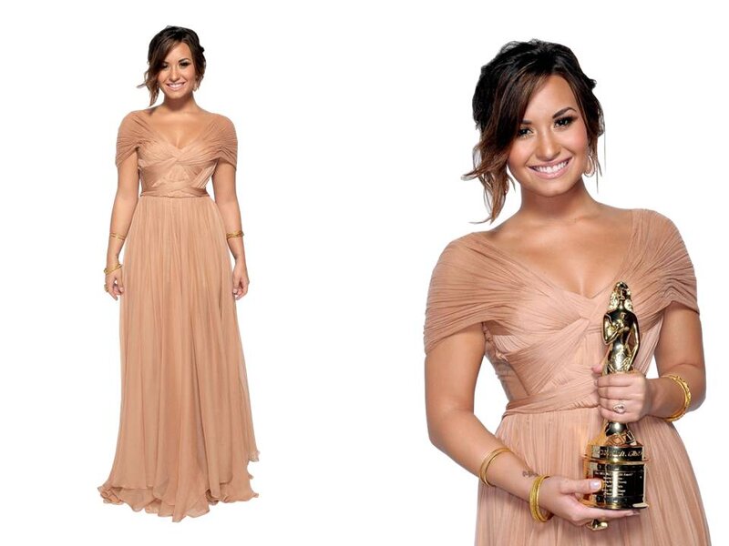 Woman in a Peach Gown