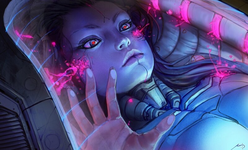 Woman in a Pod — Blue