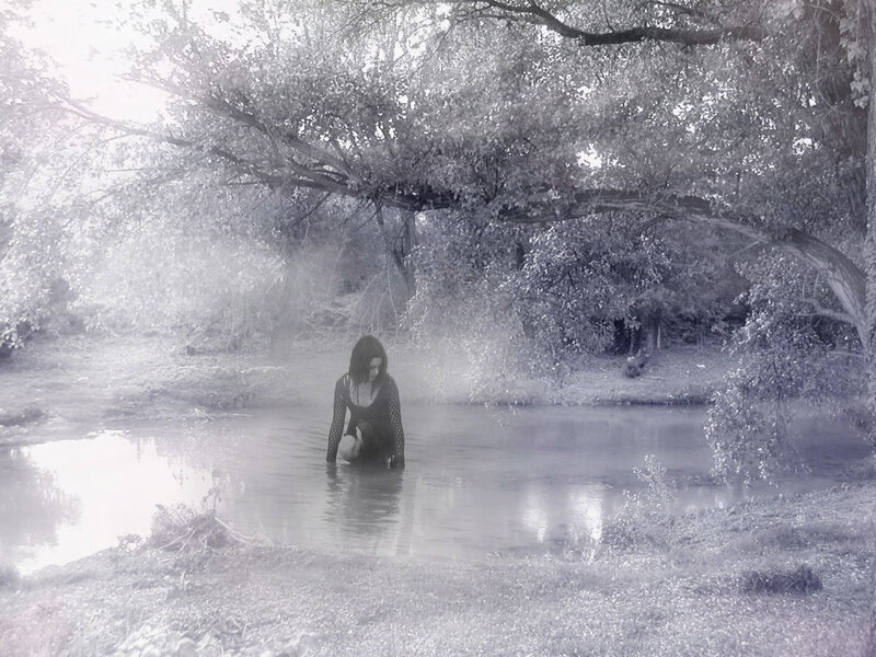 Woman in a Pond — Gray