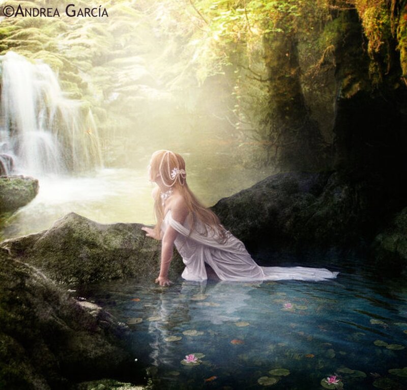 Woman in a Pond — Green