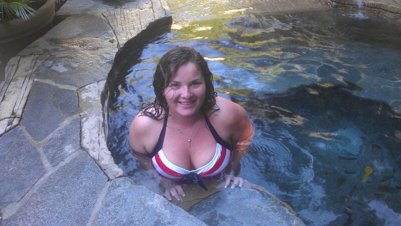 Woman in a Pool — Blue, Relaxed