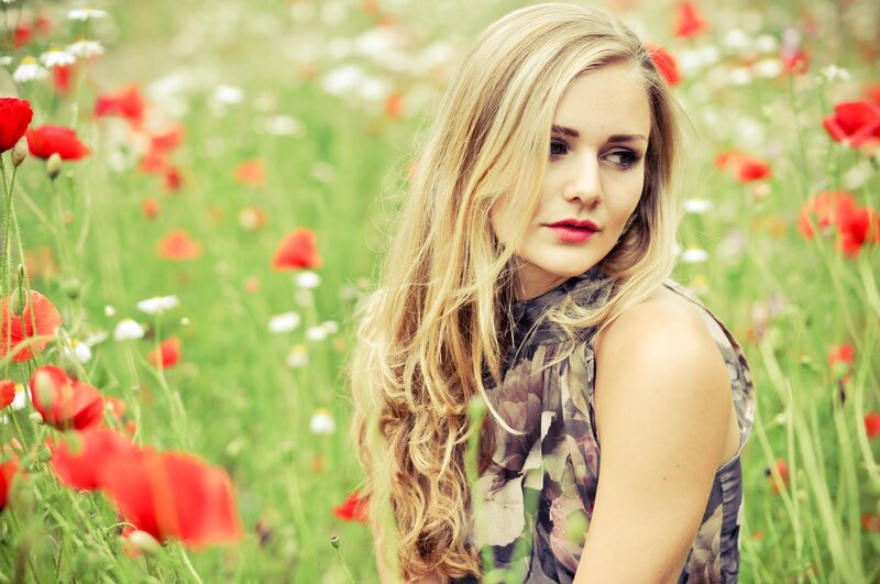 woman in a poppy field