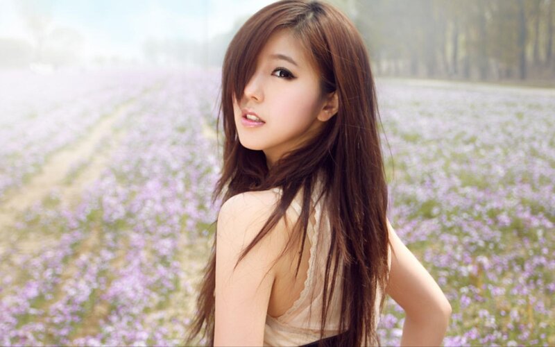 woman in a purple flower field