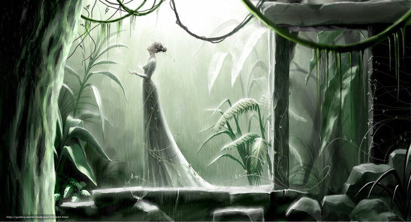 Woman in a Rainy Jungle