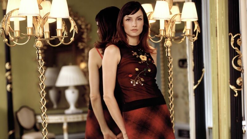 Woman in a red dress