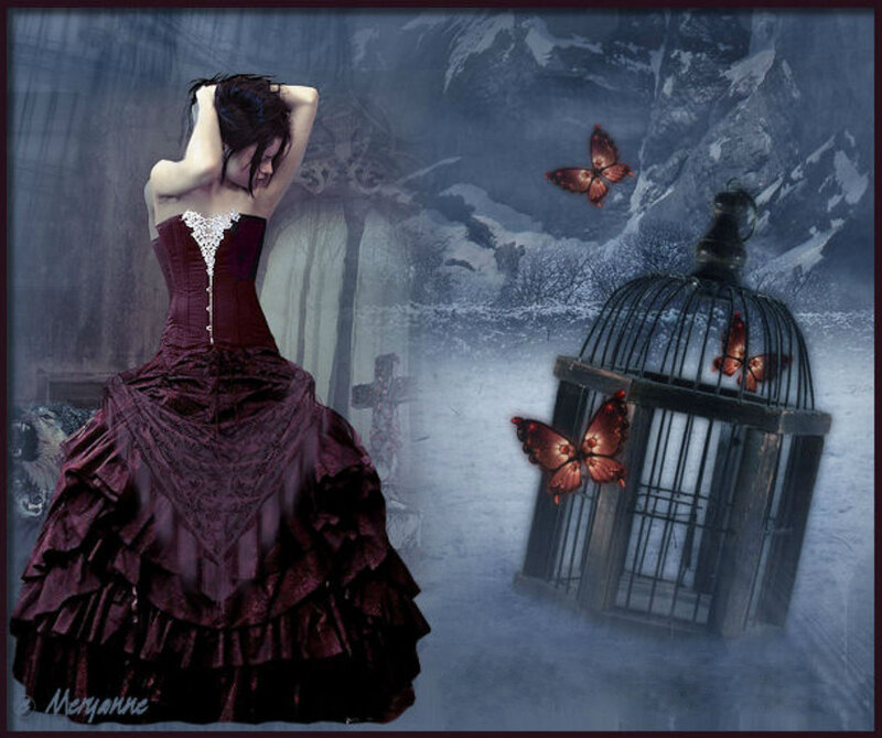 Woman in a Red Dress — Dramatic, Winter