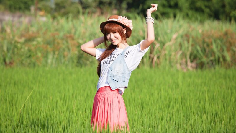 Woman in a rice field