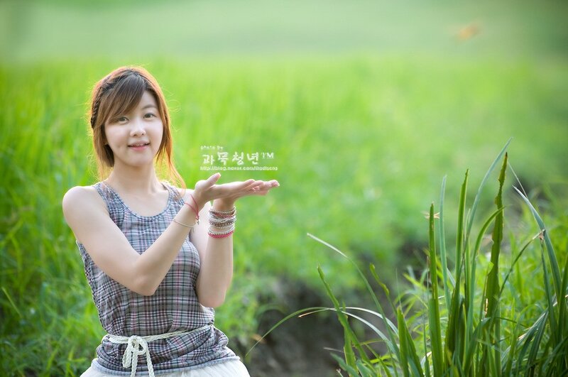 woman in a rice field