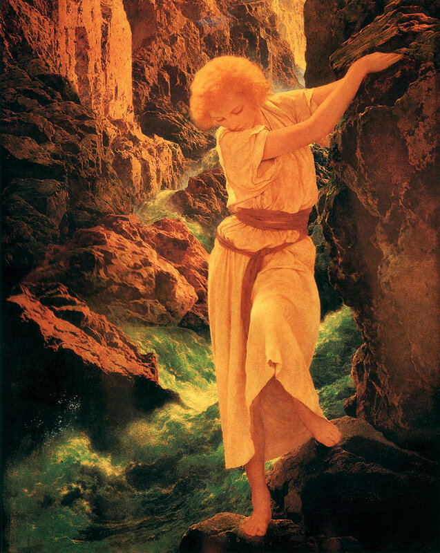 Woman in a rocky gorge