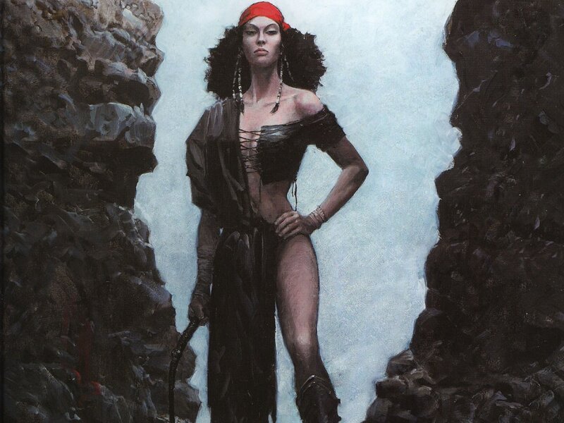 Woman in a rocky pass
