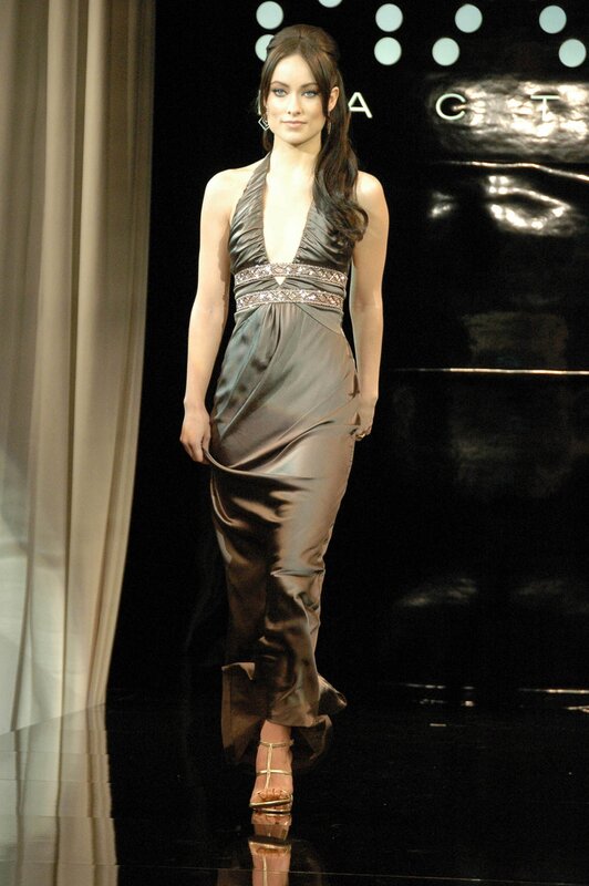 Woman in a satin gown