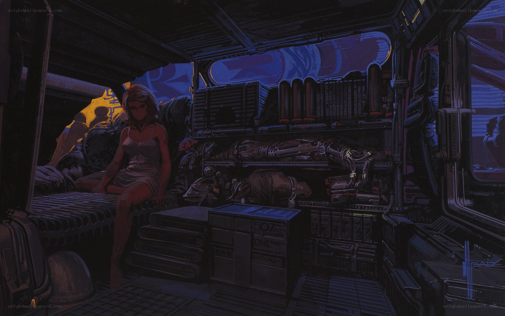 woman in a sci-fi vehicle