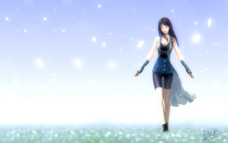woman in a snowy field