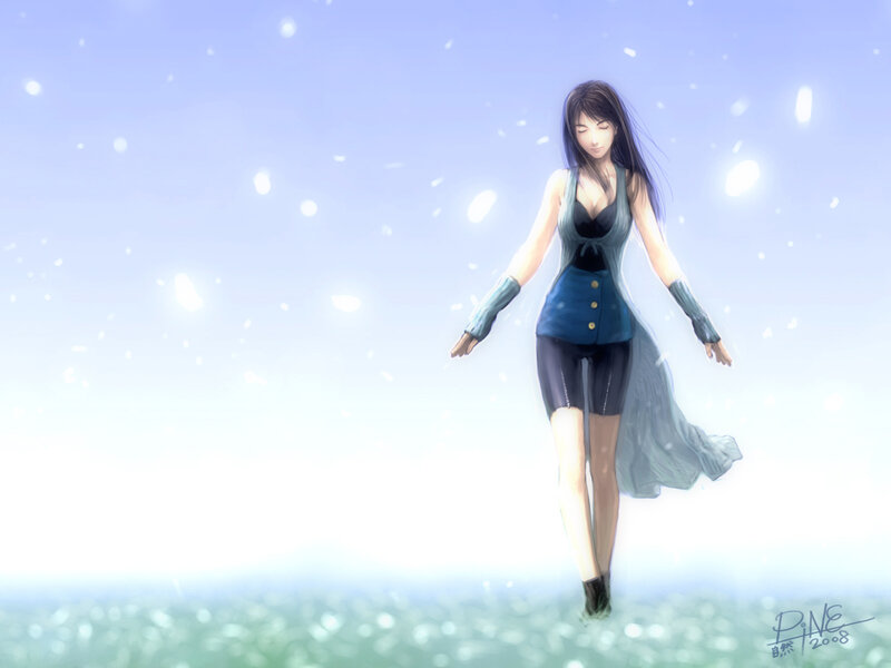 woman in a snowy field