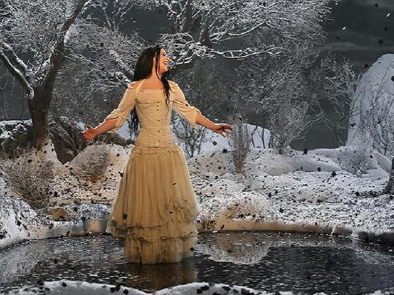 woman in a snowy landscape