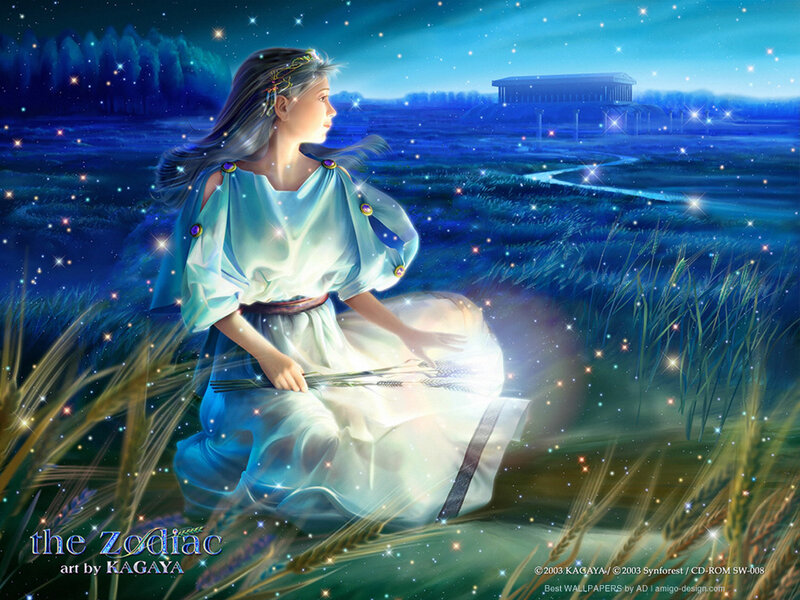 Woman in a starlit field