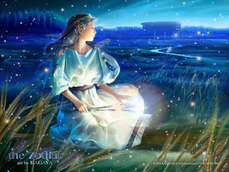 Woman in a starlit field